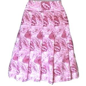 J Crew Pleated Paisley Cotton Skirt